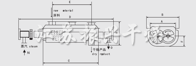 JYG系列空心槳葉干燥機安裝結構圖